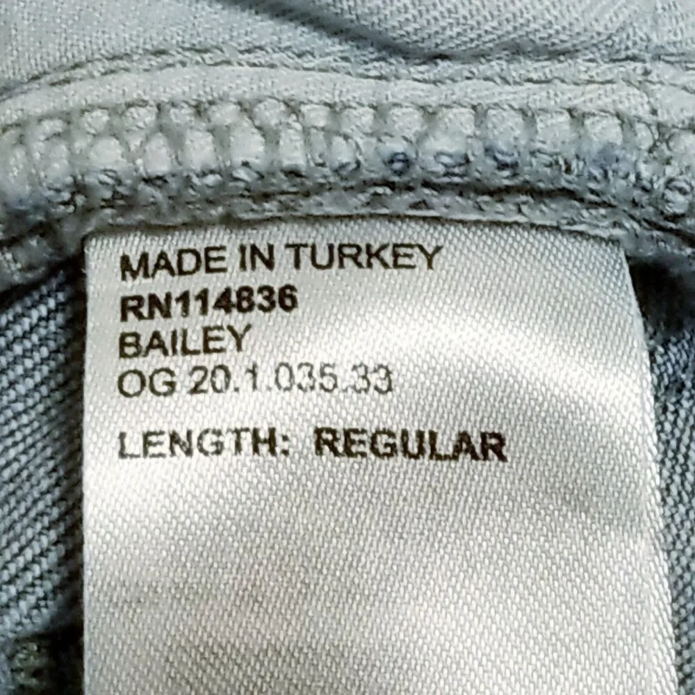 Reiss Bailey Jeans Women's Size 26 Light Wash Stretch Denim Button Fly  (25x26)